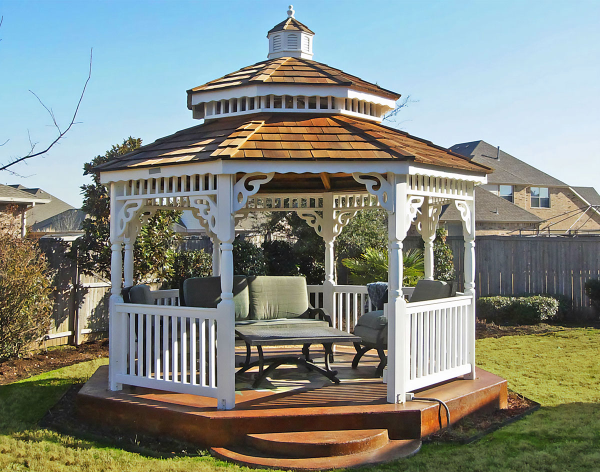 Vinyl Double Roof Octagon Gazebos | Gazebos by Style ...