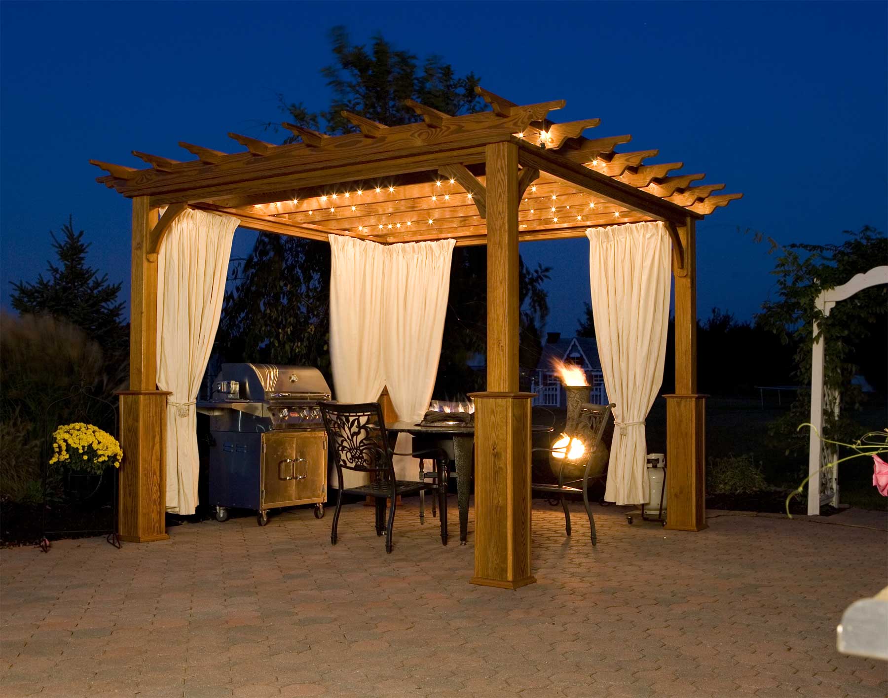 Treated Pine Deluxe 4-Beam Pergolas | Pergolas by Material ...