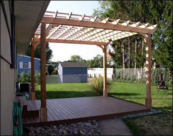 Custom 12 x 14 Cedar 2 beam pergola With taller posts (10’)