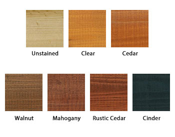 Transparent Stain Colors shown
