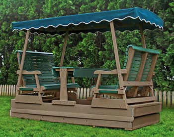 Poly Lumber Biscayne Glider shown with Clay Frame