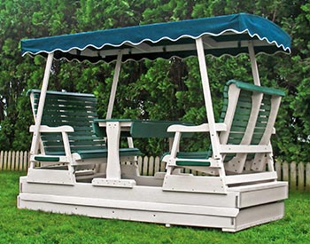 Poly Lumber Biscayne Glider shown with White Frame