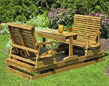 Treated Pine Colorado Glider shown with Golden Oak Stain