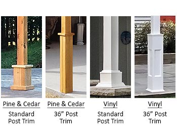 Post Trim options are designed to hide the L Brackets and add style.