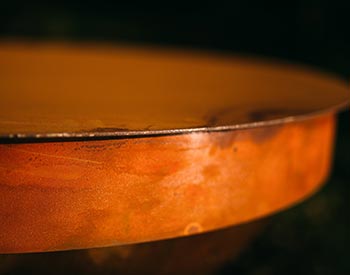 Steel Table Top Lid Shown in a Closeup (ANGLE 3).