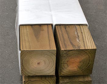 Treated Pine cores hidden under White Vinyl wrap.
