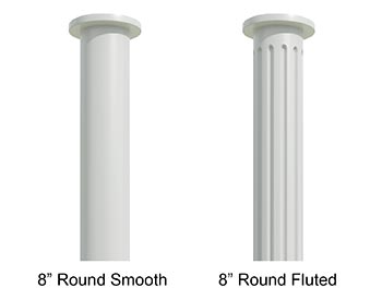 8" Round Fluted Vinyl Columns