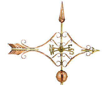 24" Polished Copper Victorian Arrow Weathervane