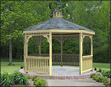 Treated Pine Octagon Single Roof Gazebos