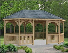 Red Cedar Oval Single Roof Gazebos