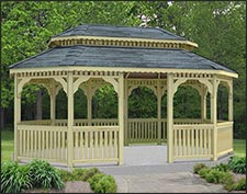 Treated Pine Oval Double Roof Gazebos