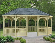 Treated Pine Oval Single Roof Gazebos