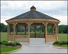 Red Cedar Dodecagon Single Roof Gazebos