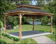 Red Cedar Open Rectangle Gazebos