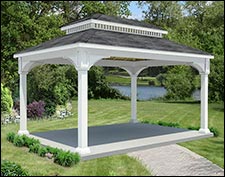 Vinyl Open Rectangle Double Roof Gazebo