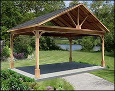 Red Cedar Open Rectangle Long Gable Roof Gazebos