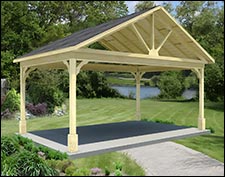 Treated Pine Open Rectangle Long Gable Roof Gazebos