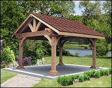 Douglas Fir Gable Roof Open Rectangle Gazebo