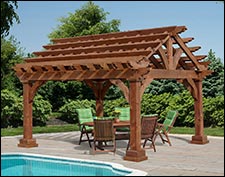 Douglas Fir Georgian Open Rectangle Gazebo