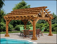 Eastern Hemlock Georgian Open Rectangle Gazebo