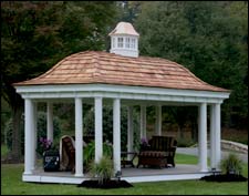 Vinyl Elongated Hexagon Gazebos