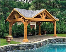 Rustic Red Cedar Herrington Open Rectangle Gazebo
