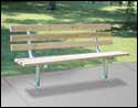 Surface Mount Park Bench with Back