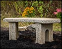 48" Concrete Curved Garden Bench