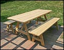 32" Wide Treated Pine Traditional Picnic Table