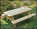 Treated Pine Heavy Duty Picnic Table w/ Attached Benches