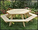 Treated Pine Hexagon Picnic Table