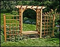 Red Cedar Canterbury Arbor w/Bench & 2 Wings