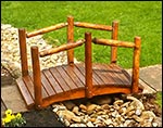 White Cedar Stained Single Rail Bridge