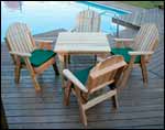 Red Cedar Fanback Patio Dining Set