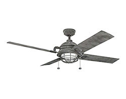 65" Weathered Zinc Mora Patio Ceiling Fan