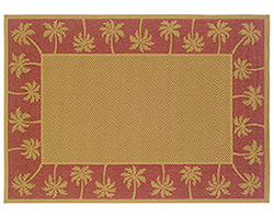 Lanai Palm Rug - Rust