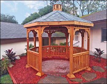 Red Cedar Single Roof Octagon Gazebos