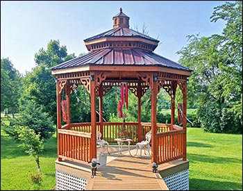 Red Cedar Double Roof Octagon Gazebos