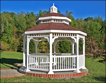 Vinyl Double Roof Octagon Gazebos
