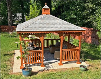 Red Cedar Single Roof Rectangle Gazebos