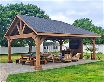 Rustic Douglas Fir Gable Roof Ramada