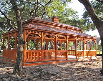 Treated Pine Double Roof Rectangle Gazebos