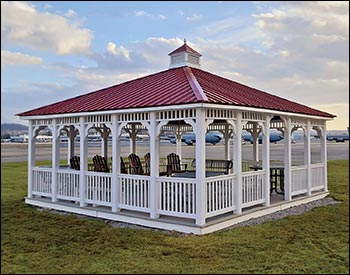 Vinyl Single Roof Rectangle Gazebos