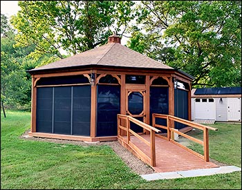 Red Cedar Single Roof Octagon Gazebos