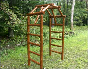 White Cedar Stained Arched Arbor