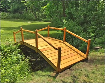 Treated Pine Log Rail Bridge w/White Cedar Posts & Railing