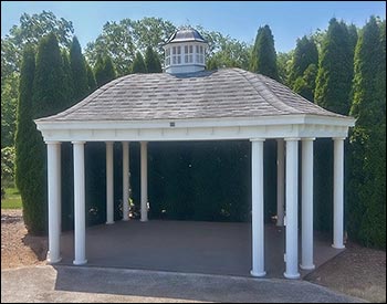 Vinyl Belle Roof Elongated Hexagon Gazebos