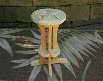 Treated Pine Star Design Pub Table w/4 Pub Stools