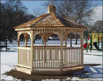 Red Cedar Single Roof Octagon Gazebos