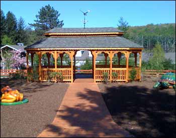 Red Cedar Double Roof Oval Gazebos